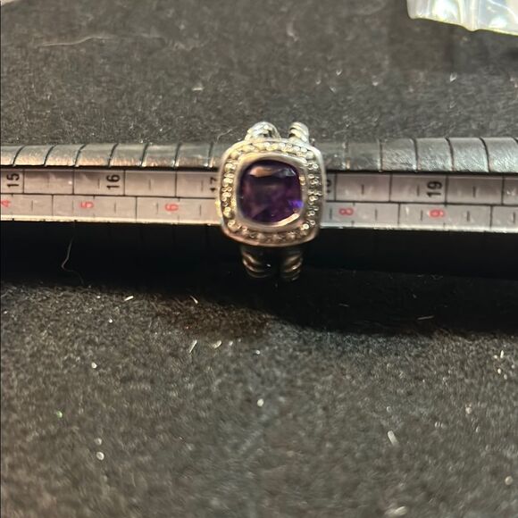 Elegant Silver and Purple Gemstone Ring - Picture 1 of 5